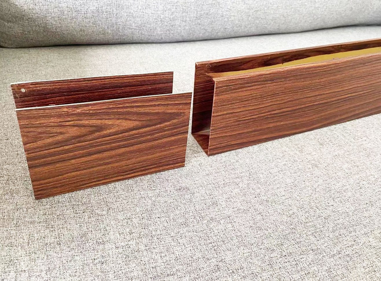 25X100 Aluminum U Shaped Baffle Ceiling Wood Color Ceiling Panel for Metro Station