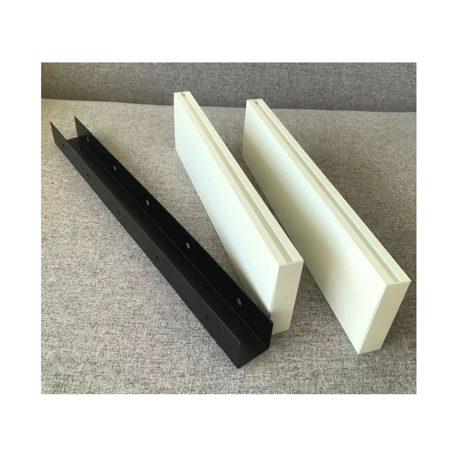 25X100 Wooden Color Acoustic Metal Ceiling Aluminum Extruded Box Baffle Ceiling