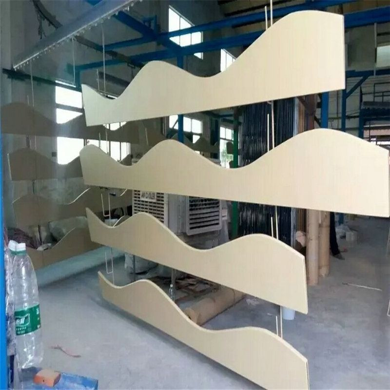 Curved Ceiling Design Custom Aluminum Fireproof Wave Baffle Ceiling Tile for Interior Wall Roof Decoration