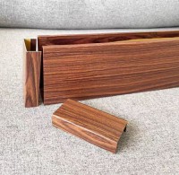 25X100 Aluminum U Shaped Baffle Ceiling Wood Color Ceiling Panel for Metro Station