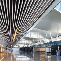 25X100 Wooden Color Acoustic Metal Ceiling Aluminum Extruded Box Baffle Ceiling